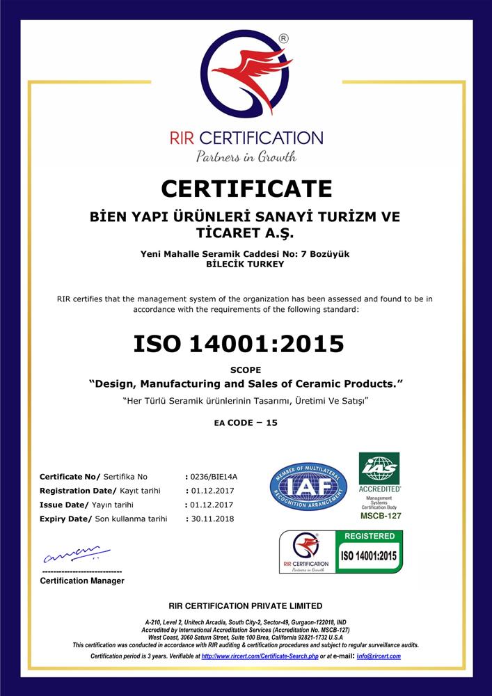 BOZÜYÜK ISO 14001:2015 ÇEVRE YÖNETİM SİSTEMİ (ENG)
