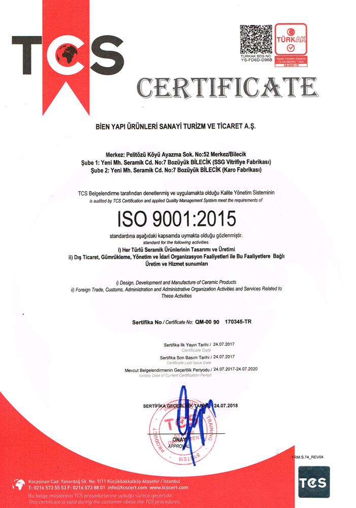 ISO 9001:2015 Kalite Yönetim Sistemleri
